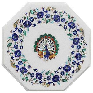 Đá Cẩm Thạch <span class=keywords><strong>Inlay</strong></span> Bàn cà phê hàng đầu với Antique đá cẩm thạch <span class=keywords><strong>Inlay</strong></span> thủ công ấn độ đá tác phẩm nghệ thuật trang trí nội thất nhà - Product Image 5