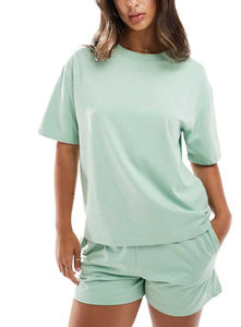 Conjunto de pantalones cortos de motorista de algodón puro 100% de moda de verano para mujer, venta al por mayor, ropa deportiva transpirable de talla grande, posición del logotipo de la rodilla delantera - Product Image 3