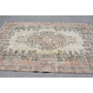 Clásico Beige Marrón 5,4 X 9.3ft Vintage Alfombra turca Faux Rabbit Fur Latex Patchwork Rectangular Pasillo Alfombras para cabecera Nuevo - Product Image 3