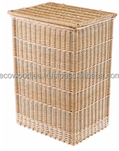 Wholesale Hand Woven Cane + Jute Rope Multifunction Storage Box <b>Basket</b> <b>Lid</b> Trunk Clothes Organizer Traditional Design 60x40x30cm - Product Image 3