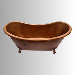 Wholesale Custom Size 5-Star Hotel Luxury Villa Bathroom Project Handmade Hammered Copper Clawfoot Bathtub Luxury Tubs. - Product Image 2