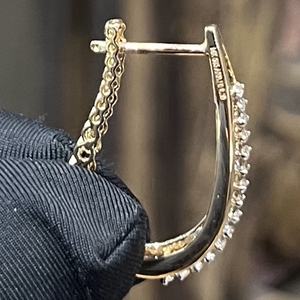 ต่างหูเพชรแท้ทรงกลมเจียระไนแบบบริลเลียนท์ ทองคำแท้ 14K และ 18K สำหรับผู้หญิง คุณภาพพรีเมียม รับรองโดยผู้เชี่ยวชาญจากภายนอก - Product Image 5