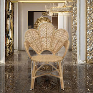 Sillón Modular Moderno ROSE con Tapizado de Ratán y Patas de Madera - Silla de Descanso Resistente y No Plegable para Dormitorio, Comedor, Sala de Estar o Centro Comercial - Product Image 1