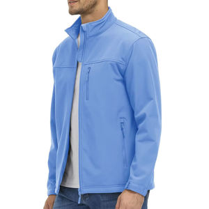 Logo personnalisé de haute qualité haut pour hommes couleur unie vêtements de plein air coupe-vent chaud hommes Softshell veste pour homme - Product Image 3
