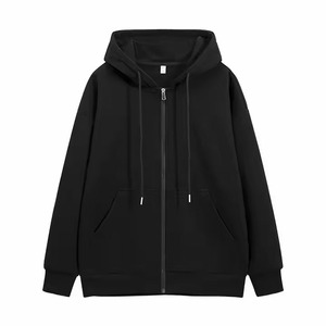 Venta al por mayor de Sudadera con capucha de algodón 100% personalizada de los hombres en negro hecho de tela de lana de alta calidad Sudadera con capucha Unisex - Product Image 1