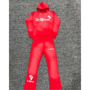 Traje de hombre lavado con ácido de alta calidad personalizado, ropa de calle, Jersey recortado con estampado, Sudadera con capucha, conjunto de pantalones de chándal XL, chándales de invierno para - Product Image 5