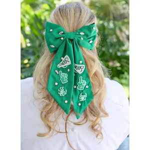 Lazo para el pelo de lentejuelas con cuentas de semillas para mujer, lazo bordado para el día del partido, pinza para el pelo para niñas - Product Image 5