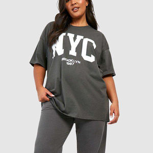 Women's Oversize 180 Grams Short Sleeve O-Neck <b>T</b>-<b>Shirt</b> <b>For</b> Women <b>Summer</b> <b>Ladies</b> Breathable Tee <b>Shirt</b> 100% Cotton Printed - Product Image 5