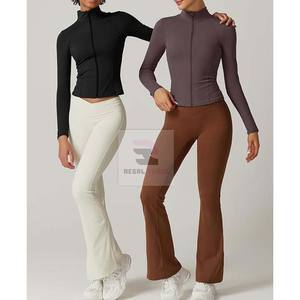 Sweat-shirts de yoga et de fitness pour femmes 2025 avec poches, fermeture éclair, tailles et couleurs personnalisables, matière polaire respirante - Product Image 6