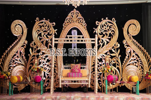 Hot Selling Modern Gold Fusion <b>Wedding</b> Decor Western Reception Panels with Metal <b>Arches</b> for English Events Australia Event Decor - Product Image 3