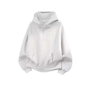 Sudadera con capucha de lana de 500gsm para hombre, pantalla de bordado 3D lavada con enzima anticontracción sólida lavada con ácido - Product Image 5