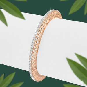 Bracelet jonc de tennis en diamant de laboratoire de coupe ronde Offre Spéciale diamant de charme en or blanc 14 carats avec certificat IGI fabriqué en Inde - Product Image 2