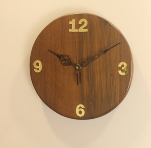 Horloge murale en bois et métal cadre en métal rond artisanat horloge décorative murale en bois de Style Simple moderne - Product Image 6