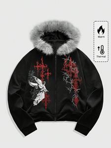 Sweat-shirt oversize pour homme, impression DTG, style streetwear, poids lourd, pour un usage décontracté, mode moderne. - Product Image 1