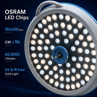 Lampe chirurgicale LED sans ombre, 80 ampoules, 160000 Lux, télécommande, double dôme, plafonnier pour salle d'opération