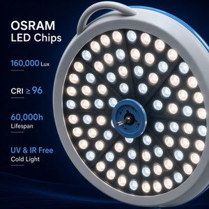 Lampe chirurgicale LED sans ombre, 80 ampoules, 160000 Lux, télécommande, double dôme, plafonnier pour salle d'opération - Product Image 6