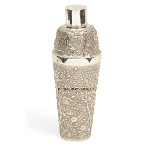 Eye Catching Look Flowers And Leaves Designer Gold Plated Luxurious Quality Metal Made Cocktail Shaker Barware <b>Accessories</b> - Product Image 1