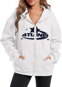 เสื้อฮู้ดโอเวอร์ไซส์สำหรับผู้หญิงเสื้อมีฮู้ดโอเวอร์ไซส์แบบ Y2k ระบายอากาศได้สำหรับ Y2k อินเทรนด์โลโก้แบบกำหนดเอง - Product Image 4