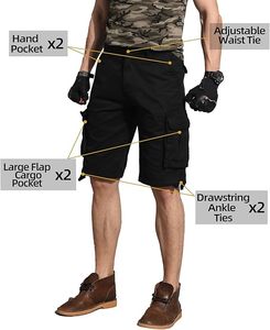 กางเกงขาสั้นคาร์โก้มีสไตล์สำหรับผู้ชายผ้าสัมผัสนุ่มออกแบบโลโก้ได้ตามต้องการเหมาะสำหรับคอลเลกชันแฟชั่นในเมืองและกลางแจ้ง - Product Image 3