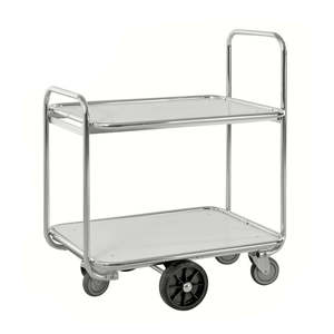 Aluminium 2-Tier Platform <b>Cart</b> with Four-Wheel Customizable OEM Support for Warehouse Storage and <b>Tool</b> Usage Rubber Wheel - Product Image 1