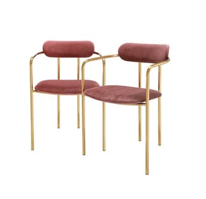 Nouveau design tendance fait à la main canapé style maison chaise vert velours haut dos métal doré brillant support maison chaise pour obtenir un bon taux - Product Image 6