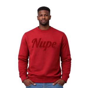 Sudadera de chenilla roja sólida de la fraternidad Nupe Kappa Alpha Psi, talla exacta, forro polar premium, ropa bordada con letras griegas - Product Image 1