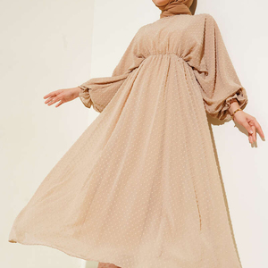 Nouvelle saison Satin femmes été modeste ethnique islamique robe dubaï musulman mode caftan tunique fait turc Abaya robe - Product Image 1