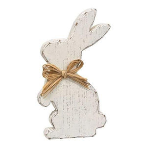 Figurine de Pâques en Bois Naturel Mignon Grand Lapin Couleur Unique Look Ornements Style utiliser n'importe quelle Maison ou Décor de Pâques Vente en Gros - Product Image 5