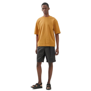 เสื้อยืดแนวสตรีทโอเวอร์ไซส์สำหรับผู้ชายเสื้อยืดทรงหลวมสะพายไหล่ผ้าฝ้าย100% 280 GSM สีพื้นรุ่นใหญ่พิเศษ - Product Image 6
