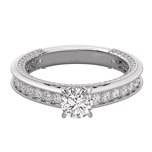 Bague en diamant rond pour elle - Product Image 3