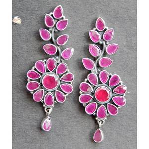 925 Sterling Silver Ruby <b>Stud</b> <b>Earrings</b> Handmade Rose Gold Faceted Gemstone Fine Jewelry Gift for <b>Girls</b> and Women - Product Image 2