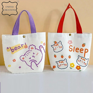 Bolso de lona de algodón orgánico para mujer, bolso de mano informal de doble tono, bolso de hombro estampado para ir de compras y usar en la playa, reciclable - Product Image 3