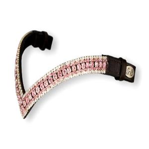 Bling Dressage Banda de cejas de cuero genuino con logotipo personalizado de cristal natural Uso de caballo Banda para cejas Venta Exportadores - Product Image 3