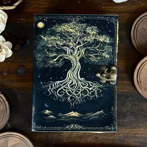 วารสารหนังทำด้วยมือที่สวยงามนี้มีต้นไม้ที่มีการออกแบบชีวิตที่เป็นสัญลักษณ์ของความแข็งแรงของภูมิปัญญา - Product Image 1