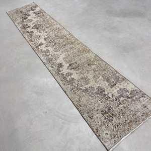 2.1x10.7 ft Vintage <b>Runner</b> <b>Rug</b>, Turkish Gray Southwestern <b>Rug</b> - Product Image 3