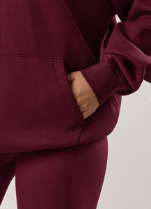 Haute qualité figue femmes goutte épaule à capuche hiver polaire 100% coton Anti-rides respirant blanc haute rue coupe détendue - Product Image 4