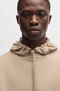 Sudadera con capucha Beige para hombre con puños elásticos a juego Joggers mezcla de algodón pesado 2 piezas cálido invierno moda urbana chándal - Product Image 3