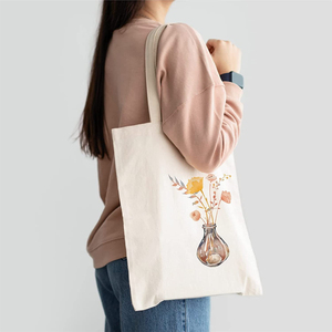 Fleurs Esthétique Mignon Réutilisable Coton Toile Sac Fermeture Ouverte Sac À Provisions Fleurs Sauvages Écologique Coton Toile Sac Fourre-Tout - Product Image 3