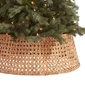 Collar de árbol de Navidad de mimbre perfecto, falda tejida para árbol de Navidad, soporte de base de árbol de algas marinas para decoración del hogar, ornamento de regalo de Navidad - Product Image 6