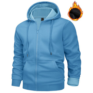 Sweat-shirts à capuche pour hommes en coton 100% de haute qualité, style streetwear personnalisé, avec fermeture à glissière en alliage, lavage à l'acide, lourds - Product Image 3