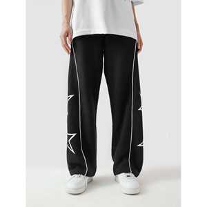 Pantalones STAR Classic Baggy en Negro, 100% Algodón, Tallas XL a 6XL, Logotipo Personalizable, Decorados con Cierres, Lavado a Color, Corte Ajustado - Product Image 4