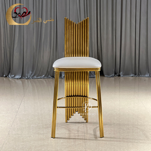 Modern Commercial Strong Durable High Back Stainless Steel Frame Upholstered Bar <b>Stool</b> Home Bar Hotel <b>Dining</b> Use - Product Image 1