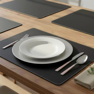 Mantel Individual de Cuero Genuino con Relieve Personalizado para Restaurante, Resistente a Olores, Resistente, Duradero, Impermeable y Fácil de Limpiar - Product Image 1