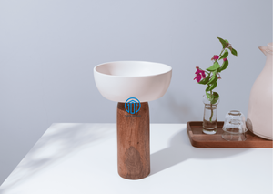 Wooden Round Cake Stand Perfect for <b>Ramadan</b> & Eid 2025 <b>Chocolate</b> Display Modern Wooden Pedestal Bowl - Product Image 5