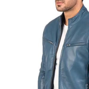 Hot Sale Leather Jacket New Arrival Genuine Leather Plus Size Motorcycle Plain Dyed Leather Jackets For Men <b>Fabric</b> With Pocket - Product Image 2