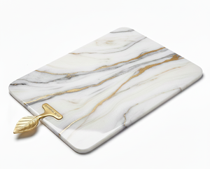 Planche à découper en résine de marbre de luxe, fabriquée à la main, en résine de marbre naturelle, planche de préparation alimentaire pour la cuisine, poignée, écologique, compatible lave-vaisselle - Product Image 3