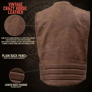 Gilet en cuir personnalisé respirant pour hommes Gilet en cuir extérieur pour hommes de meilleure qualité - Product Image 5