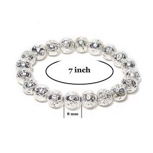 NOVAMART Fine Astrological Silver Lava <b>Stone</b> <b>Bracelet</b> by Arihant <b>Gems</b> & Jewels for Reiki/Yoga Healing Natural Certifications Who - Product Image 3