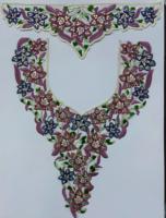 Appliques florales 3D élégantes en dentelle de miel indienne faites à la main, brodées, à coudre, en tissu doux, avec paillettes de qualité supérieure, pour vêtements féminins