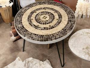 Table d'appoint en mosaïque éblouissante: Art irisé-Table basse bleue-Table d'appoint-Décor de salon-Cadeau - Product Image 4